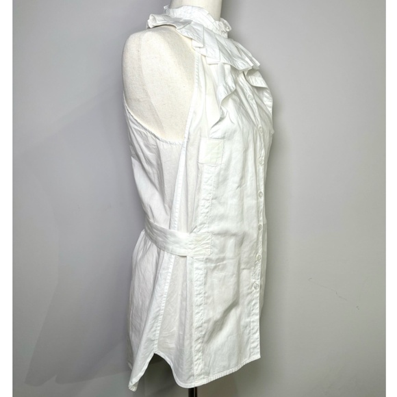 YVES SAINT LAURENT Ruffle Sleeveless Top Blouse FR40 US8 - Picture 2 of 8